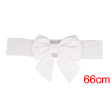 Maxbell Big Bow Knot Waist Belt Skirts Decorative Waistband Women Elastic Waist Belt White
