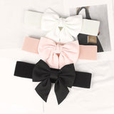Maxbell Big Bow Knot Waist Belt Skirts Decorative Waistband Women Elastic Waist Belt White