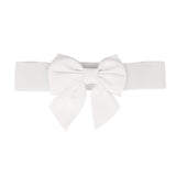 Maxbell Big Bow Knot Waist Belt Skirts Decorative Waistband Women Elastic Waist Belt White