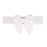 Maxbell Big Bow Knot Waist Belt Skirts Decorative Waistband Women Elastic Waist Belt White