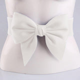 Maxbell Big Bow Knot Waist Belt Skirts Decorative Waistband Women Elastic Waist Belt White