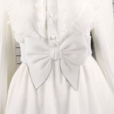 Maxbell Big Bow Knot Waist Belt Skirts Decorative Waistband Women Elastic Waist Belt White