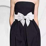 Maxbell Big Bow Knot Waist Belt Skirts Decorative Waistband Women Elastic Waist Belt White