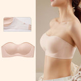 Maxbell Women Strapless Bra Seamless Girl Bralette Everyday Bralette Bra Push up Bra Skin L