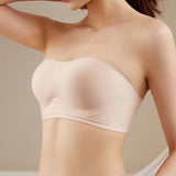 Maxbell Women Strapless Bra Seamless Girl Bralette Everyday Bralette Bra Push up Bra Skin L
