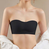 Maxbell Women Strapless Bra Seamless Girl Bralette Everyday Bralette Bra Push up Bra Black S