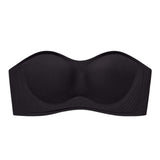 Maxbell Women Strapless Bra Seamless Girl Bralette Everyday Bralette Bra Push up Bra Black XL