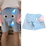 Maxbell Pajamas Shorts for Women Men Comfort Girls Cute Casual Cartoon Lounge Shorts Blue L