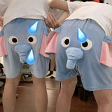 Maxbell Pajamas Shorts for Women Men Comfort Girls Cute Casual Cartoon Lounge Shorts Blue L