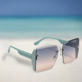 Maxbell Womens Sunglasses Ultralight Frame Oversized Sun Glasses Driving Glasses Green Frame