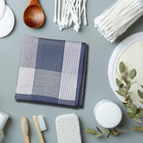 Maxbell 6Pcs Cotton Men's Hanky Pocket Square Hankies for Grandfathers Blue
