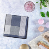 Maxbell 6Pcs Cotton Men's Hanky Pocket Square Hankies for Grandfathers Blue