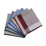 Maxbell 6Pcs Cotton Men's Hanky Pocket Square Hankies for Grandfathers Blue