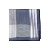Maxbell 6Pcs Cotton Men's Hanky Pocket Square Hankies for Grandfathers Blue