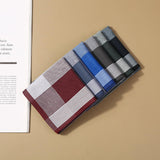 Maxbell 6Pcs Cotton Men's Hanky Pocket Square Hankies for Grandfathers Blue