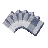 Maxbell 6Pcs Cotton Men's Hanky Pocket Square Hankies for Grandfathers Blue