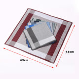 Maxbell 6Pcs Cotton Men's Hanky Pocket Square Hankies for Grandfathers Blue