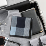 Maxbell 6Pcs Cotton Men's Hanky Pocket Square Hankies for Grandfathers Black