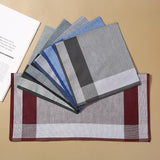 Maxbell 6Pcs Cotton Men's Hanky Pocket Square Hankies for Grandfathers Black