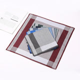 Maxbell 6Pcs Cotton Men's Hanky Pocket Square Hankies for Grandfathers Black