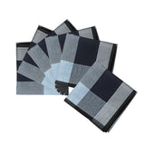 Maxbell 6Pcs Cotton Men's Hanky Pocket Square Hankies for Grandfathers Black