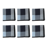 Maxbell 6Pcs Cotton Men's Hanky Pocket Square Hankies for Grandfathers Black