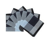Maxbell 6Pcs Cotton Men's Hanky Pocket Square Hankies for Grandfathers Black