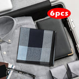 Maxbell 6Pcs Cotton Men's Hanky Pocket Square Hankies for Grandfathers Black
