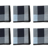 Maxbell 6Pcs Cotton Men's Hanky Pocket Square Hankies for Grandfathers Black