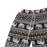 Maxbell Summer Beach Shorts for Women Men Boho Clothes Thailand Elephant Short Pants Brown