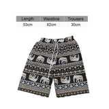 Maxbell Summer Beach Shorts for Women Men Boho Clothes Thailand Elephant Short Pants Brown