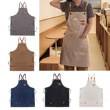 Maxbell Canvas Apron with Pockets Cross Back Bib Apron for Painting Work Shop Baking Gray