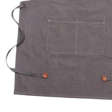 Maxbell Canvas Apron with Pockets Cross Back Bib Apron for Painting Work Shop Baking Gray