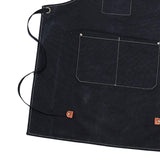 Maxbell Canvas Apron with Pockets Cross Back Bib Apron for Painting Work Shop Baking Black
