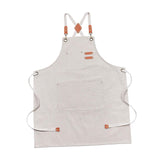 Maxbell Canvas Apron with Pockets Cross Back Bib Apron for Painting Work Shop Baking White