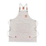 Maxbell Canvas Apron with Pockets Cross Back Bib Apron for Painting Work Shop Baking White