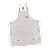 Maxbell Canvas Apron with Pockets Cross Back Bib Apron for Painting Work Shop Baking White