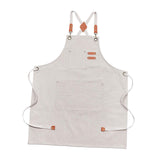 Maxbell Canvas Apron with Pockets Cross Back Bib Apron for Painting Work Shop Baking White
