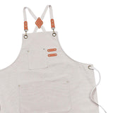Maxbell Canvas Apron with Pockets Cross Back Bib Apron for Painting Work Shop Baking White