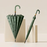 Maxbell Stick Umbrella Windproof Waterproof Rain Umbrellas for Outdoor Travel Hiking Dark Green