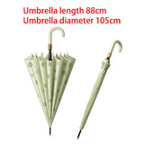 Maxbell Stick Umbrella Windproof Waterproof Rain Umbrellas for Outdoor Travel Hiking Light Green