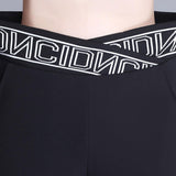 Maxbell Straight Wide Leg Womens Pants Girls Elastic Lady Loose suits Pants Trousers 2XL Black
