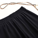 Maxbell Straight Wide Leg Womens Pants Girls Elastic Lady Loose suits Pants Trousers 2XL Black