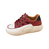 Maxbell Women Platform Sneakers Lightweight Thick Soled Sneakers Female Summer Shoes 39 Red