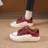 Maxbell Women Platform Sneakers Lightweight Thick Soled Sneakers Female Summer Shoes 39 Red