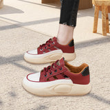 Maxbell Women Platform Sneakers Lightweight Thick Soled Sneakers Female Summer Shoes 39 Red