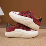Maxbell Women Platform Sneakers Lightweight Thick Soled Sneakers Female Summer Shoes 39 Red