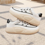 Maxbell Women Platform Sneakers Lightweight Thick Soled Sneakers Female Summer Shoes 38 White