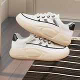 Maxbell Women Platform Sneakers Lightweight Thick Soled Sneakers Female Summer Shoes 38 White