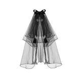 Maxbell Wedding Bridal Veil Headband Decorations Headpieces Ribbon Bowknot Hair Clip 70cm Without Light